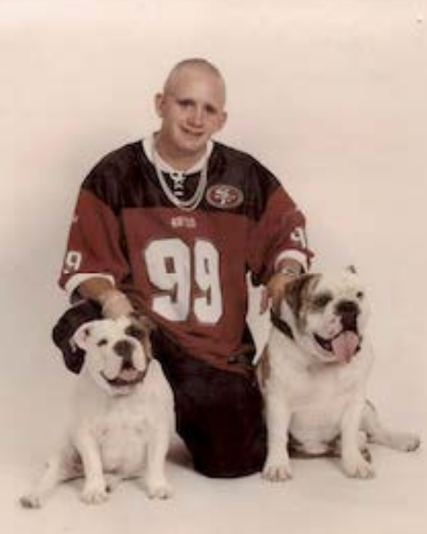 man with dogs